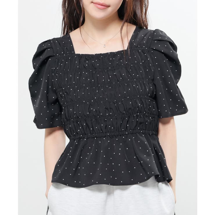 クロ水玉 | トップス ブラウス 半袖 | Honeys