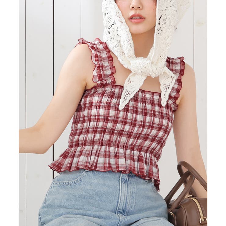 アカチェック | トップス ビスチェ ブラウス | Honeys