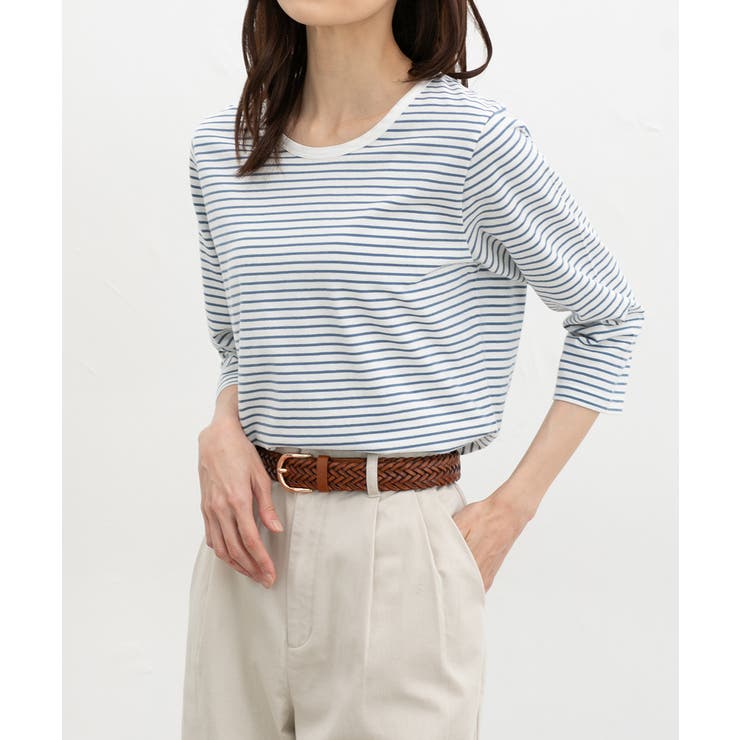 オフ×ブルー | トップス Tシャツ ７分袖Tシャツ | Honeys