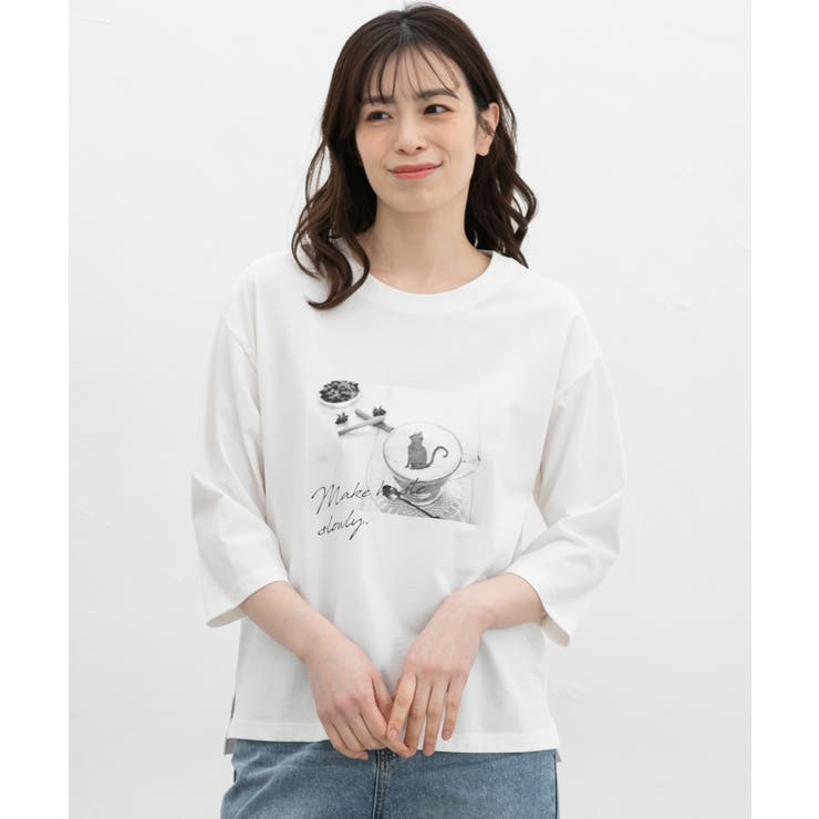 トップス Tシャツ ７分袖Tシャツ | Honeys | 詳細画像4 