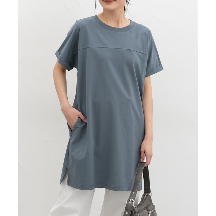 スモーキーブルー | ワンピース 半袖 ひざ丈 | Honeys