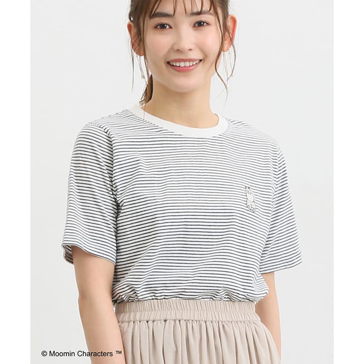 ハニーズ】L♡ムーミン♡プリントTシャツ カジュアル ホワイト 白-