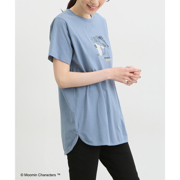 3枚で990円対象 シネマクラブ Vネック ロゴ 半袖 Tシャツ ブルー