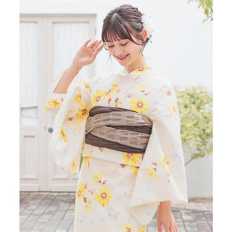 ベージュ花柄 | 浴衣 ゆかた 2026浴衣 | Honeys