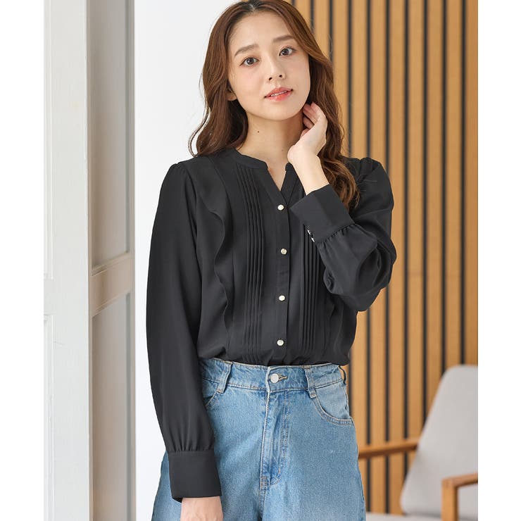 ブラック | 【WEB限定】トップス ブラウス 長袖 | Honeys