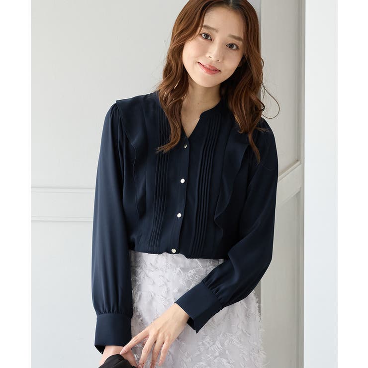 ネイビー | 【WEB限定】トップス ブラウス 長袖 | Honeys
