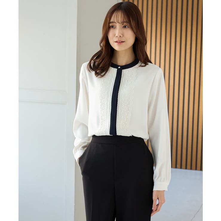 アイボリー×コン | トップス ブラウス 長袖 | Honeys