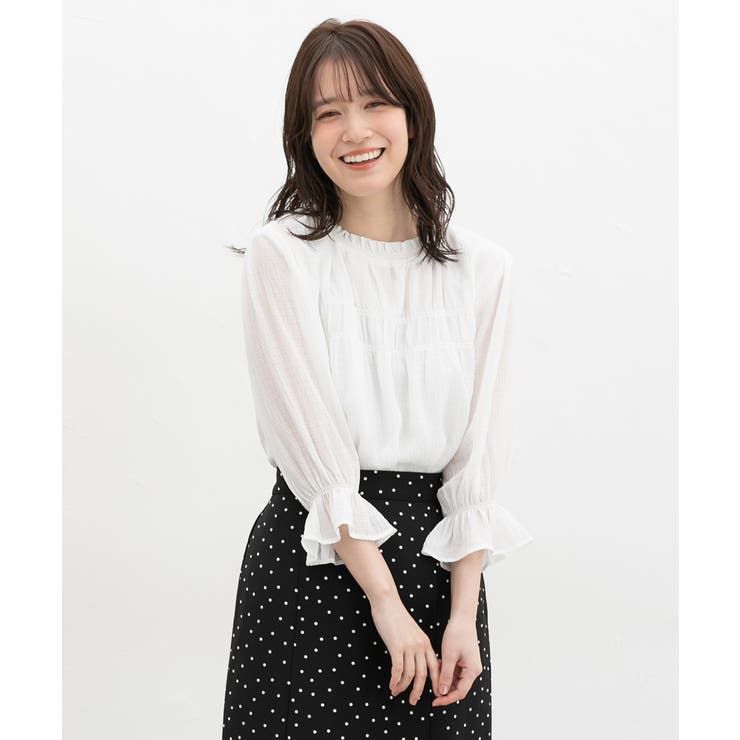 ホワイト | トップス ブラウス オフィス | Honeys