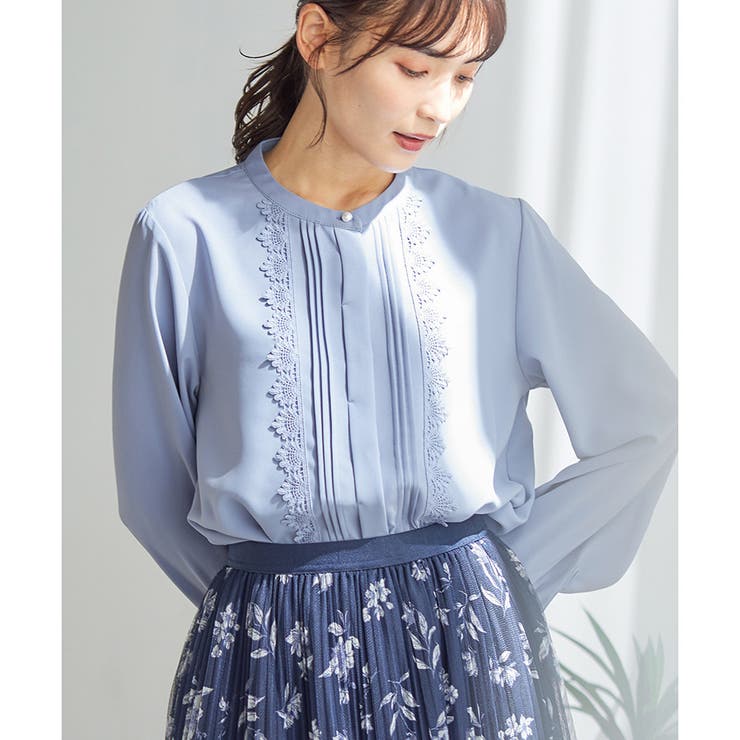 スモーキーブルー | トップス ブラウス 長袖 | Honeys