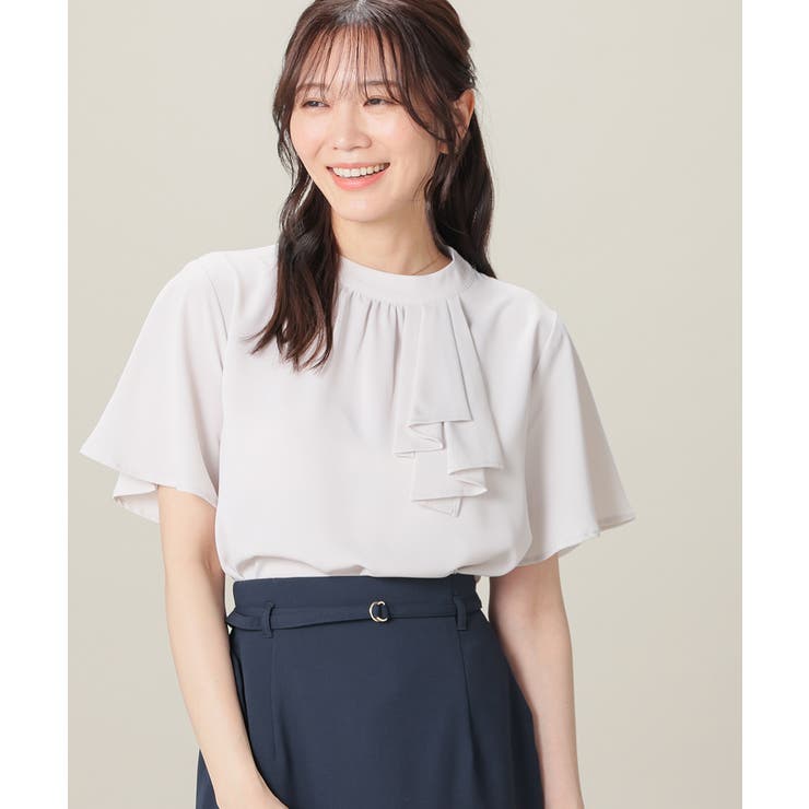 グレージュ | トップス ブラウス 半袖 | Honeys