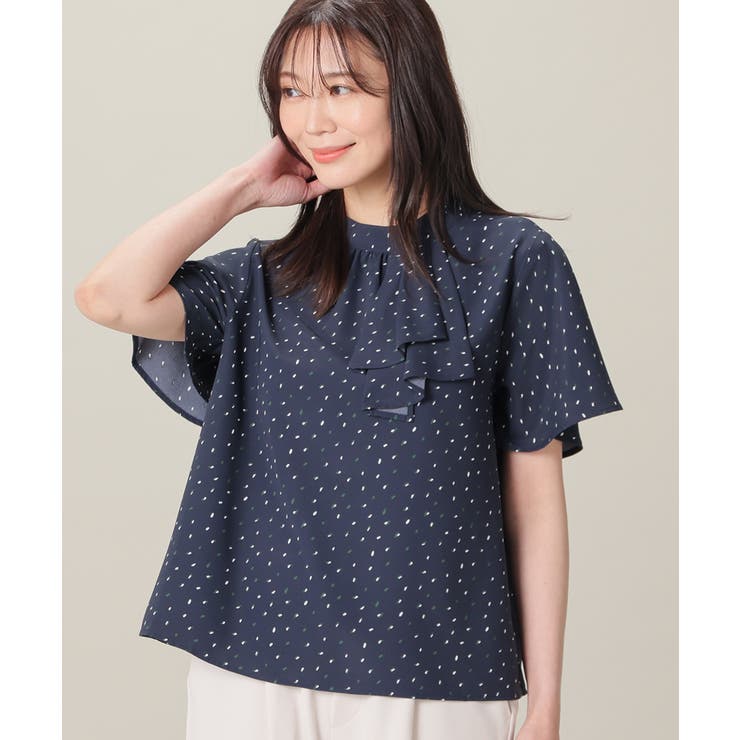 コン×グリーン | トップス ブラウス 半袖 | Honeys