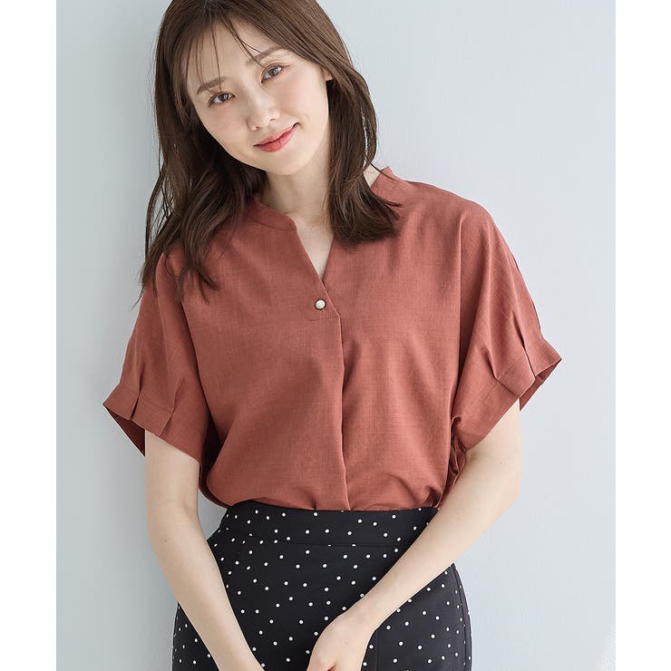 オレンジピンク | トップス ブラウス 半袖 | Honeys