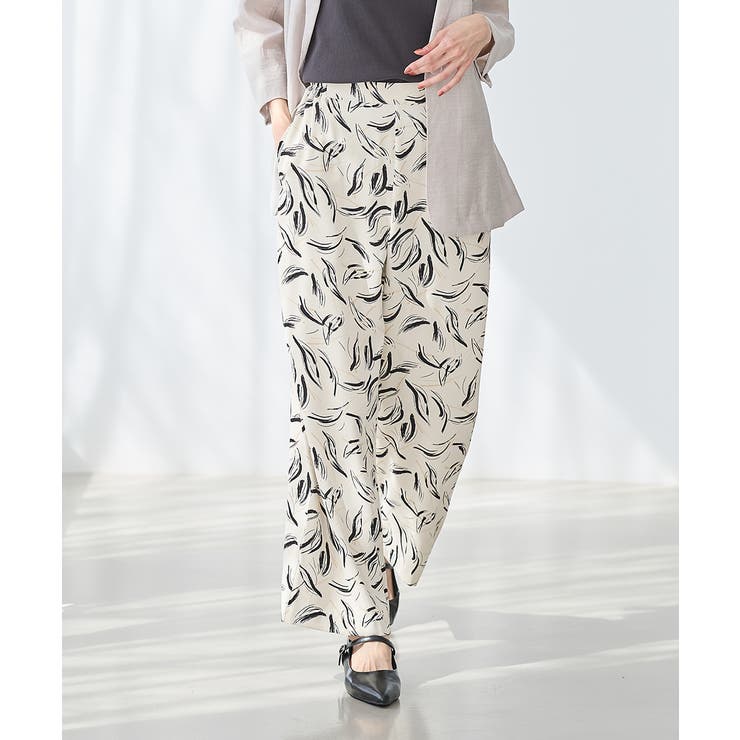 アイボリー×クロ | ボトムス パンツ イージーパンツ | Honeys