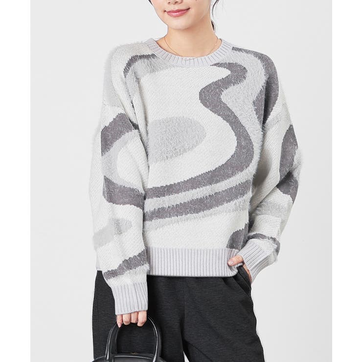 オフ×グレー | トップス ニット セーター | Honeys