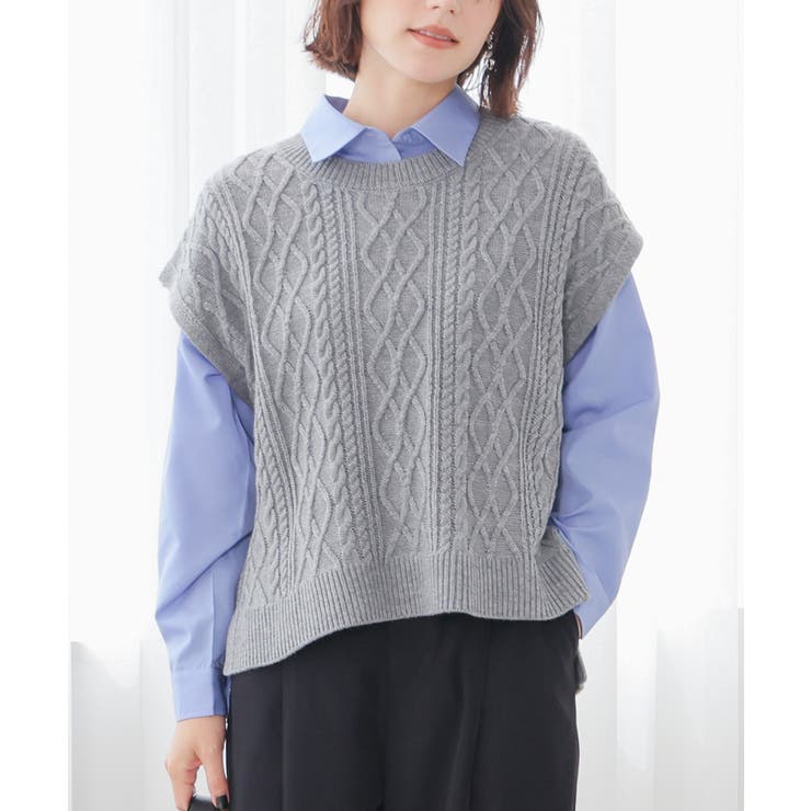 杢グレー | トップス ベスト ジレ | Honeys