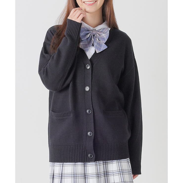 カーディガン Vネック 長袖 レディース ゆったり 学校 学生 看護 制服