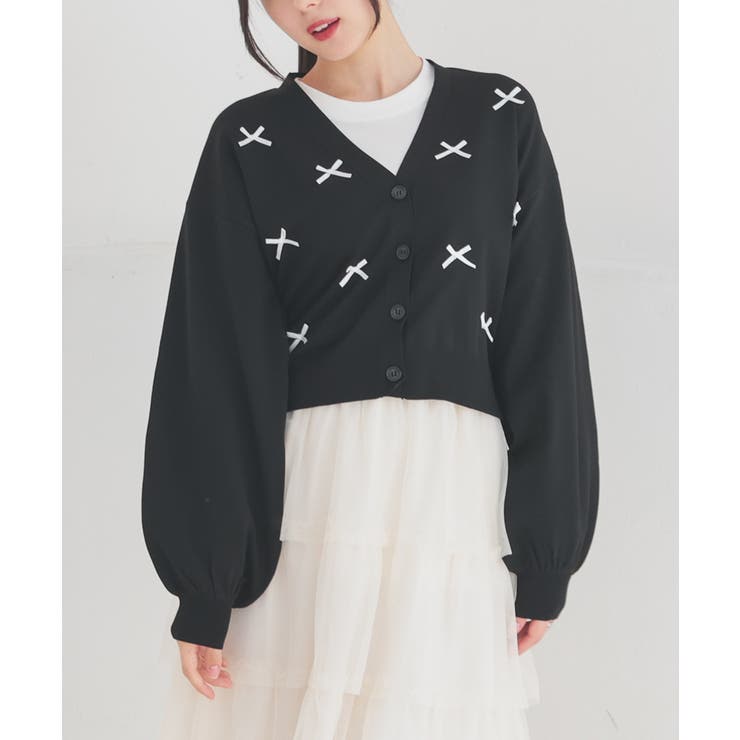 ブラック | トップス カーディガン 長袖 | Honeys