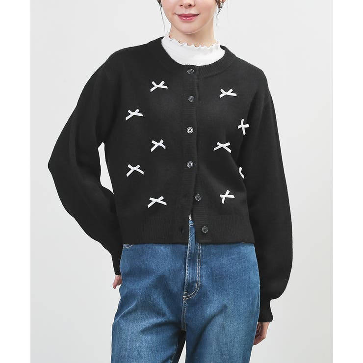 ブラック | トップス カーディガン 長袖 | Honeys