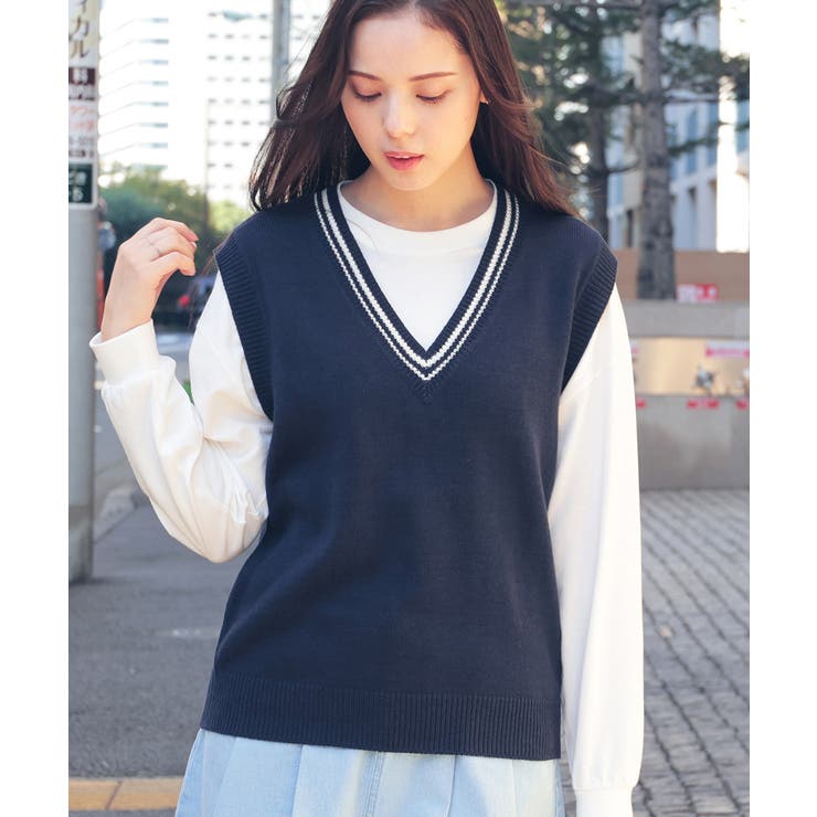 ネイビー | トップス ニット セーター | Honeys