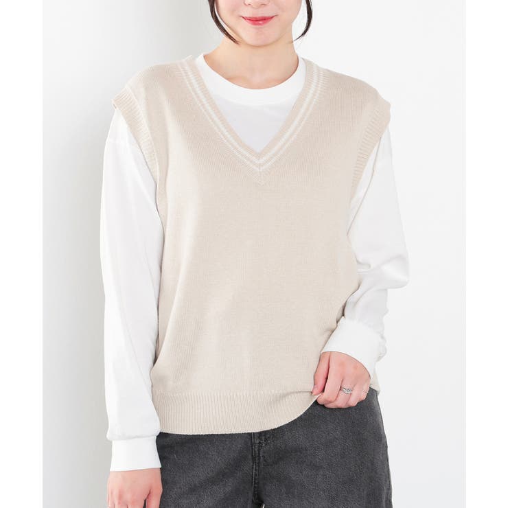 ベージュ | トップス ニット セーター | Honeys