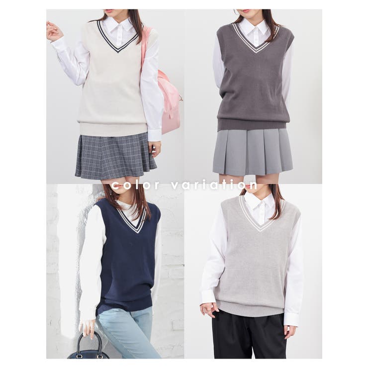 トップス ベスト ニット | Honeys | 詳細画像3 