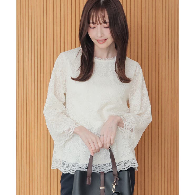 アイボリー | トップス カットソー レース | Honeys