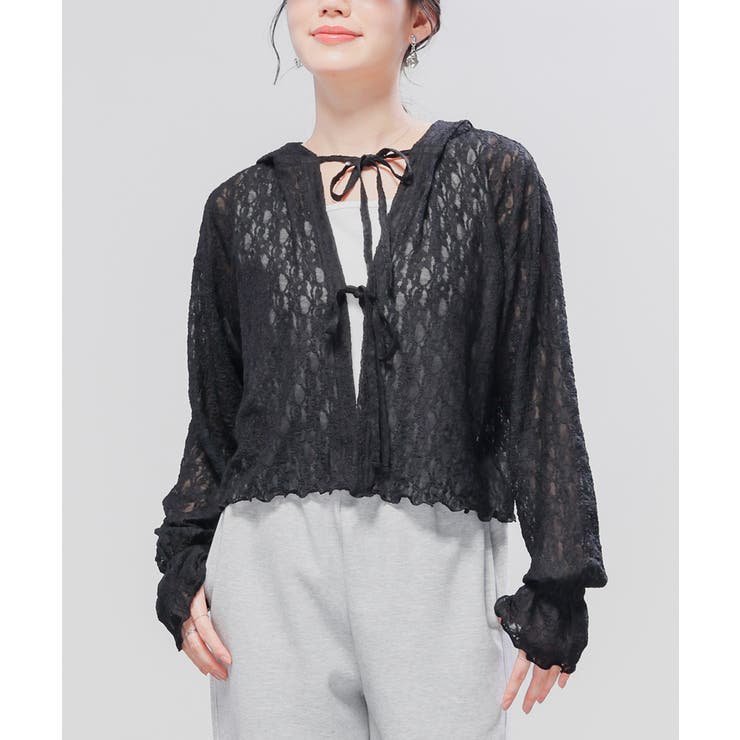 ブラック | トップス パーカー カーディガン | Honeys