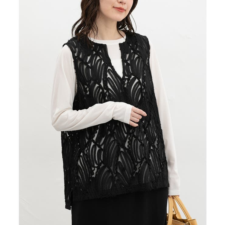 ブラック | トップス ベスト ジレ | Honeys