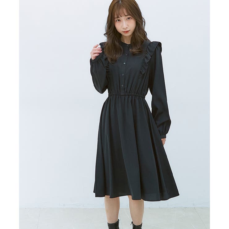 ワンピース 長袖 フリル[品番：HNSW0005029]｜Honeys（ハニーズ）のレディースファッション通販｜SHOPLIST（ショップリスト）