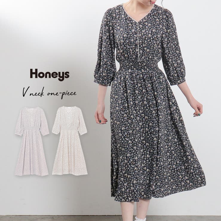 ワンピース ロング丈 ７分袖 品番 Hnsw Honeys ハニーズ のレディースファッション通販 Shoplist ショップリスト