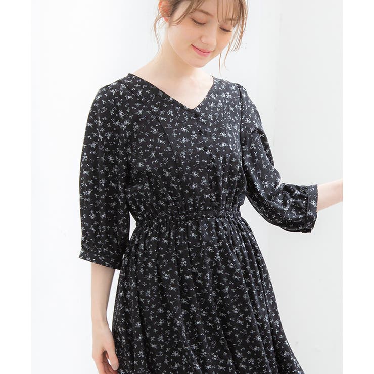 【ハニーズ】ワンピース 6分袖 ミモレ丈 | Honeys | 詳細画像4 