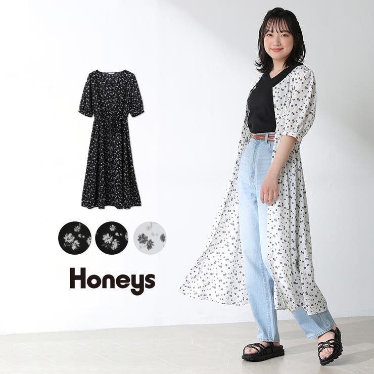 ワンピース 5分袖 花柄 品番 Hnsw Honeys ハニーズ のレディースファッション通販 Shoplist ショップリスト