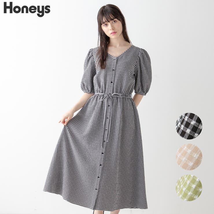 ワンピース ロング丈 5分袖[品番：HNSW0007212]｜Honeys（ハニーズ）のレディースファッション通販｜SHOPLIST（ショップリスト）