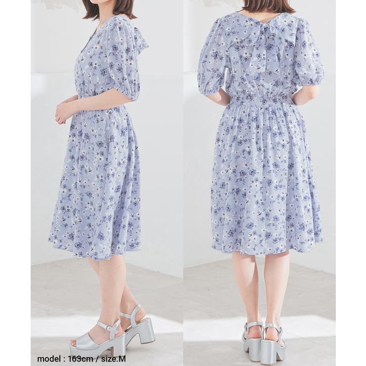 ワンピース 半袖 ひざ丈[品番：HNSW0011095]｜Honeys（ハニーズ）の