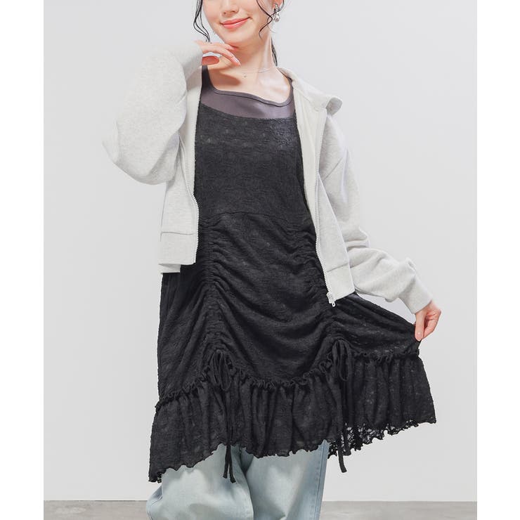 ブラック | ワンピース キャミワンピース ノースリーブ | Honeys