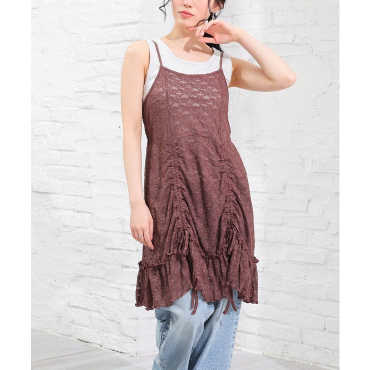 ブラウン | ワンピース キャミワンピース ノースリーブ | Honeys