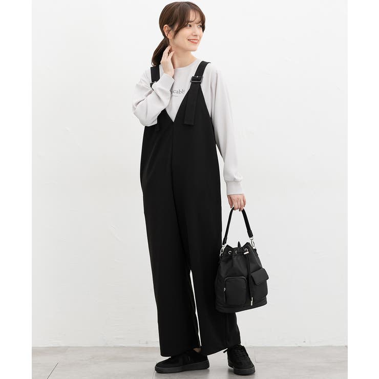 ブラック | ボトムス オールインワン サロペット | Honeys