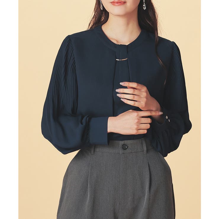 ネイビー | トップス ブラウス 長袖 | Honeys