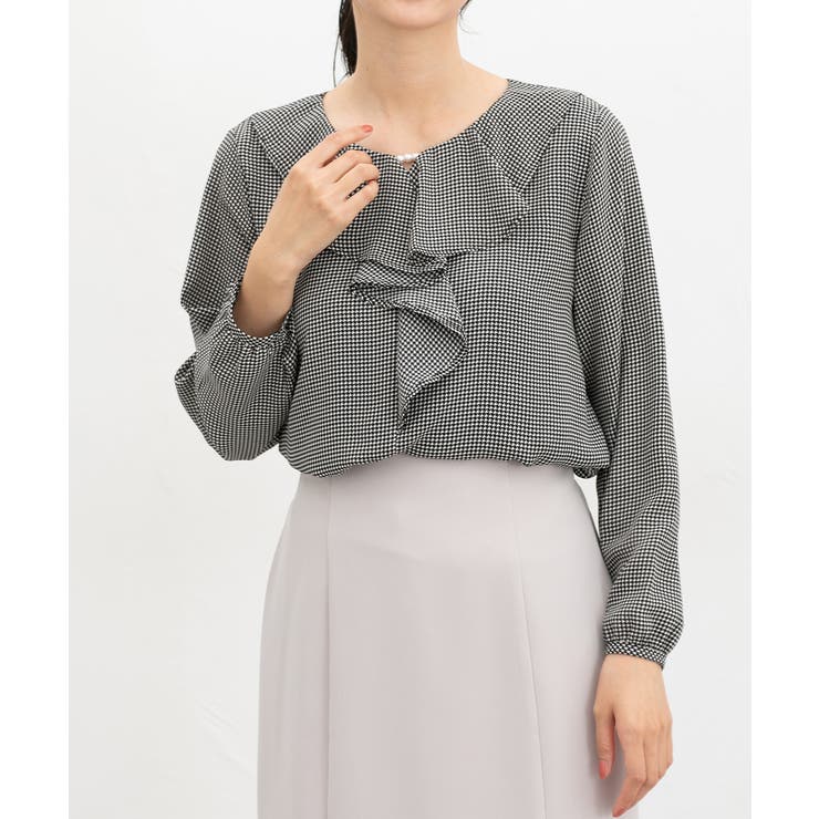 千鳥柄 | トップス ブラウス 長袖 | Honeys