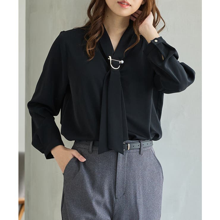 ブラック | 【WEB限定】トップス ブラウス 長袖 | Honeys
