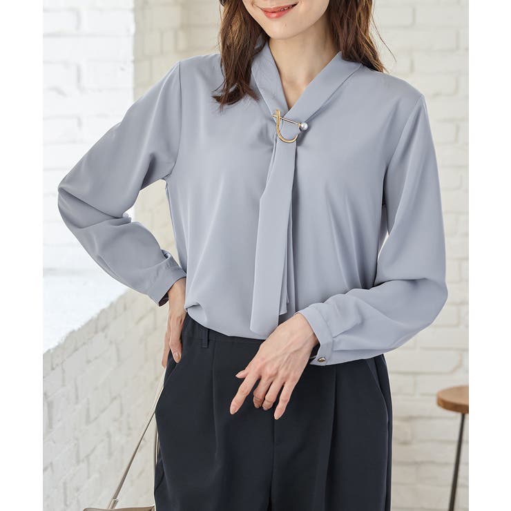 スモーキーブルー | 【WEB限定】トップス ブラウス 長袖 | Honeys