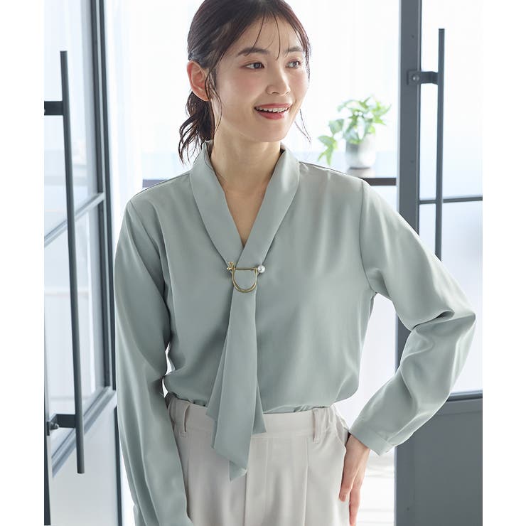 スモーキーミント | 【WEB限定】トップス ブラウス 長袖 | Honeys