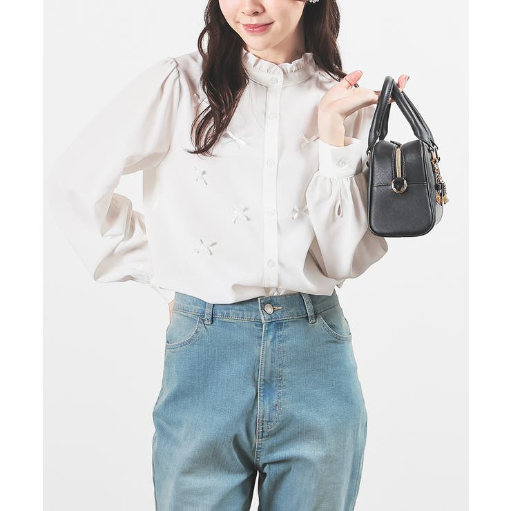 ホワイト | トップス ブラウス 長袖 | Honeys