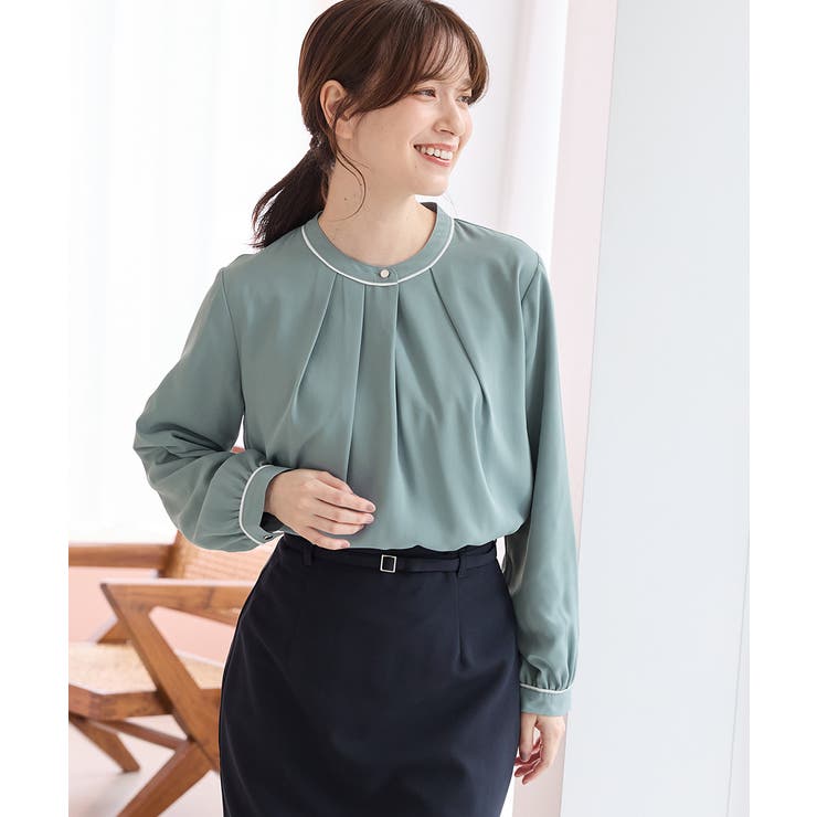 ライトグリーン | トップス ブラウス 長袖 | Honeys