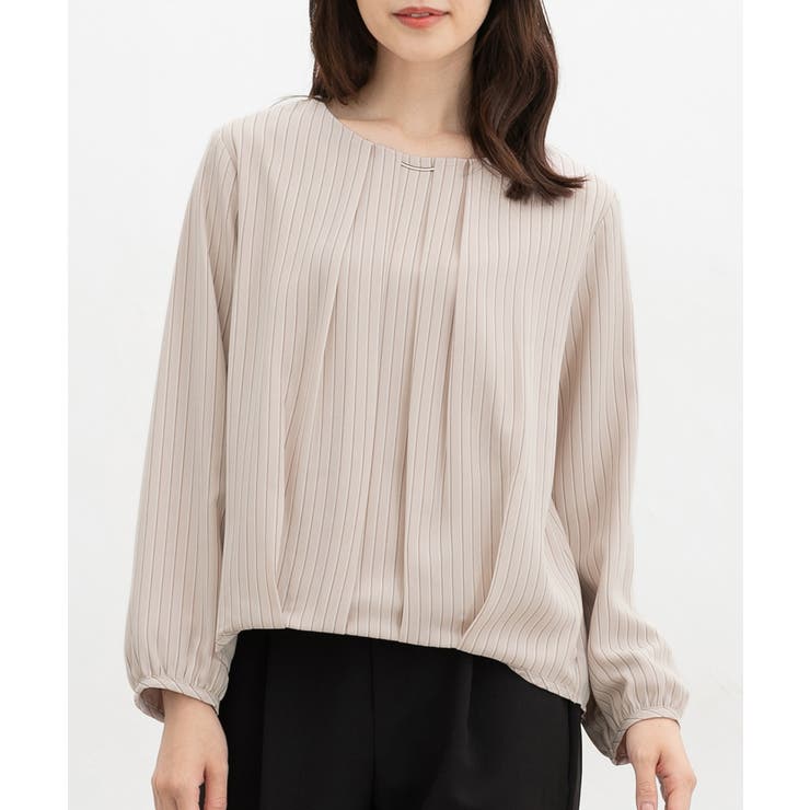 ベージュ×オフ | トップス ブラウス 長袖 | Honeys