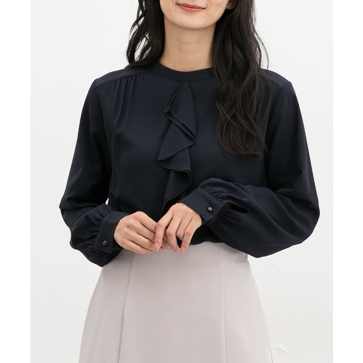 ネイビー | トップス ブラウス 長袖 | Honeys