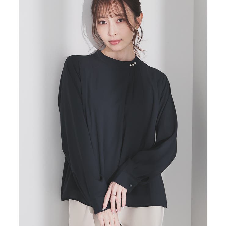 ネイビー | トップス ブラウス 長袖 | Honeys