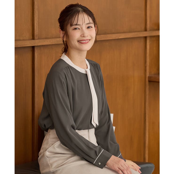 チャコール | トップス ブラウス 長袖 | Honeys