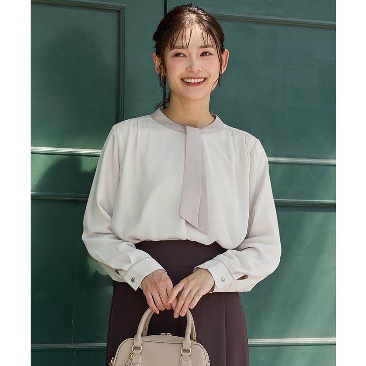 グレージュ | トップス ブラウス 長袖 | Honeys