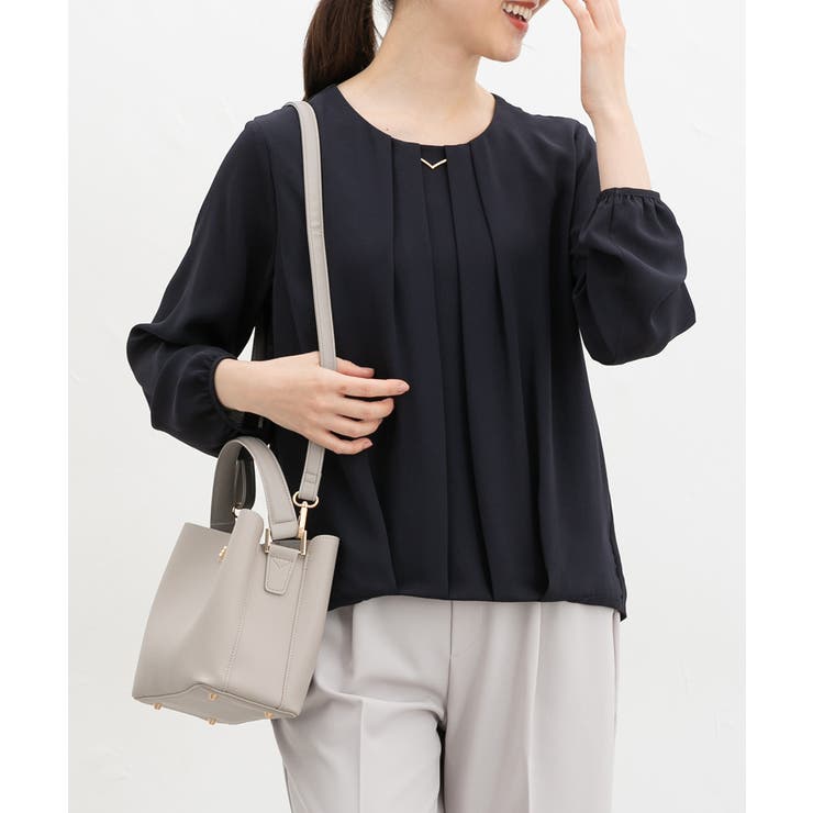 ネイビー | トップス ブラウス 長袖 | Honeys